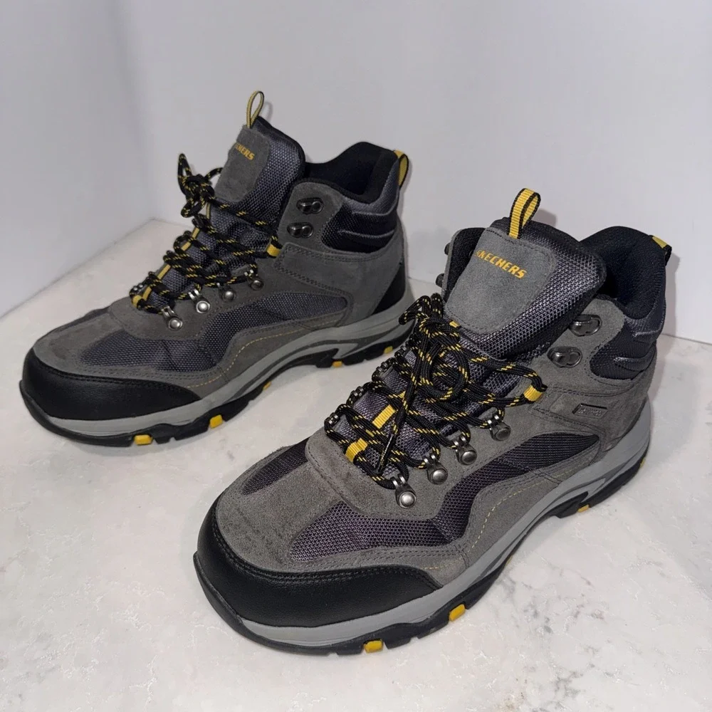 Skechers Hiking Boots 10 Grey Excellent Waterproof Relaxed Fit 65672